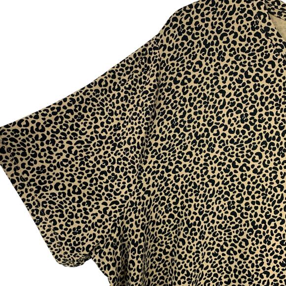 New Old Navy Luxe T-shirt Brown Leopard Print Short Sleeve Women's XXL 2XL - Picture 5 of 6